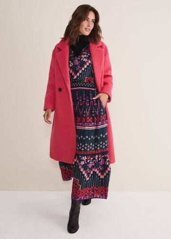 Phase Eight Quinn Textured Cocoon Coats Pink Australia | WY3208956